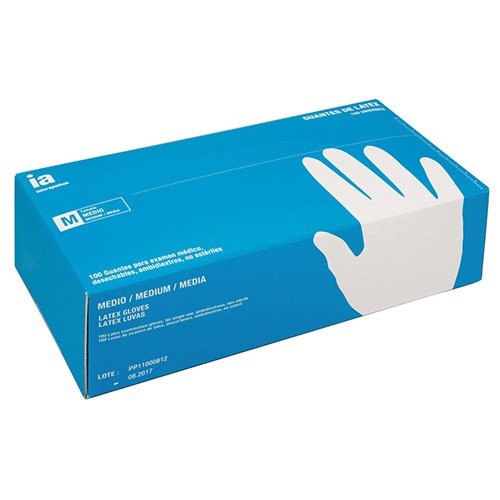 Interapothek guantes de látex empolvados talla M 100uds