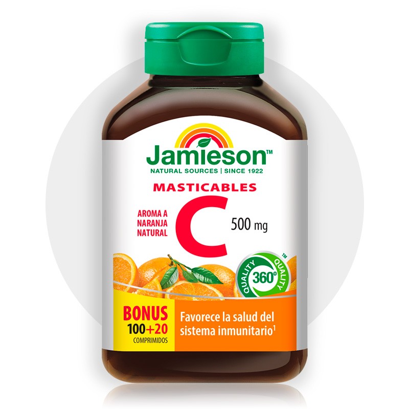 Jamieson Vitamina C 500mg naranja masticable 100+20tab